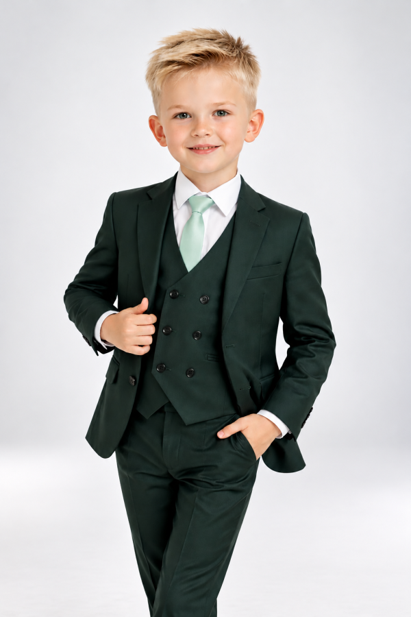 Smart Young Gentleman in Green Suit