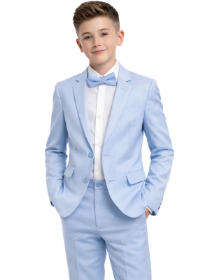 Boys 4 Piece Light Blue Suit