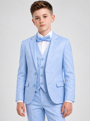 Boys 5 Piece Light Blue Suit