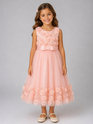 Peach Flower Dress