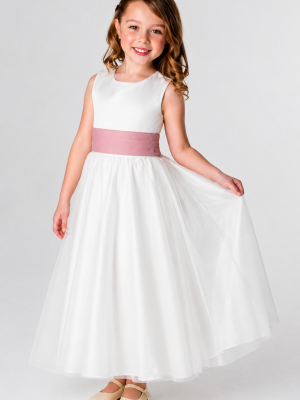 Girls Ivory Dusty Pink Dress Kate