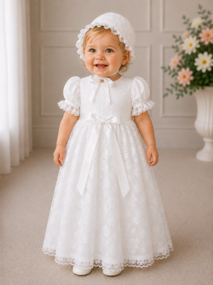 Baby Girls Juliet White Christening Gown