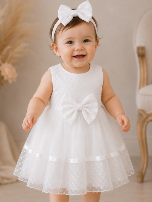 Baby Girls White Occasion Dress Set